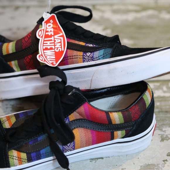 NWT VANS Aztec Blanket Black Suede Ward Low Shoes - Picture 2 of 5